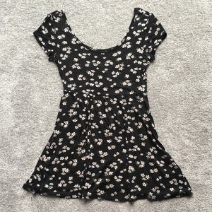 Black babydoll floral print dress (Full Tilt)